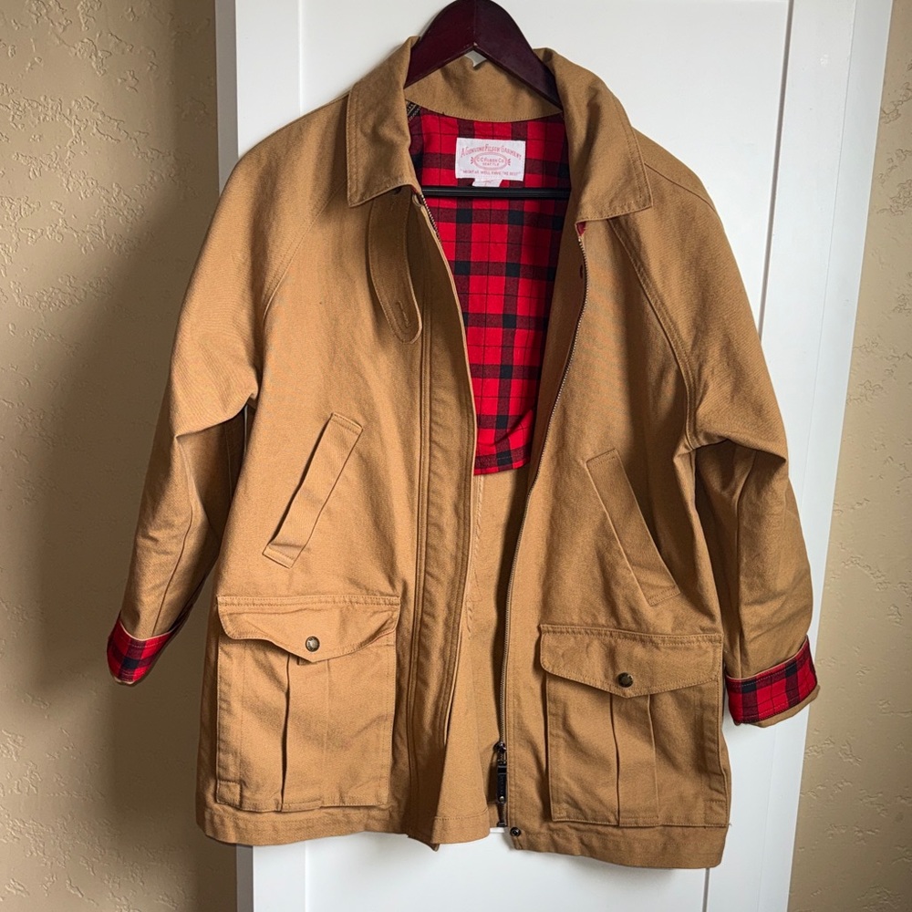 Filson Canvas Tin Cloth Foeld Jacket Coat L Women's